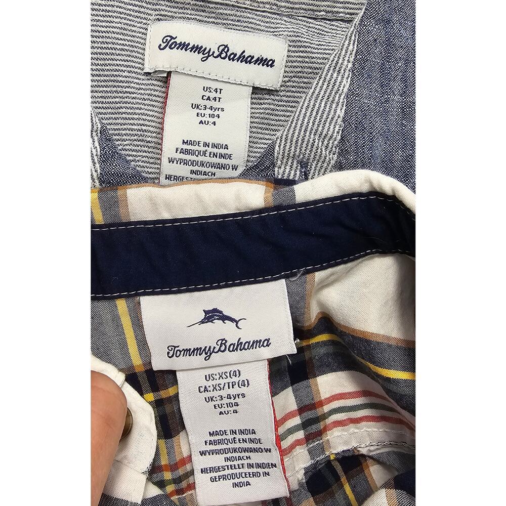 Lot of 2 boys Tommy bahama long sleeve button up tops 3-4T EUC holiday chambray - Picture 2 of 4